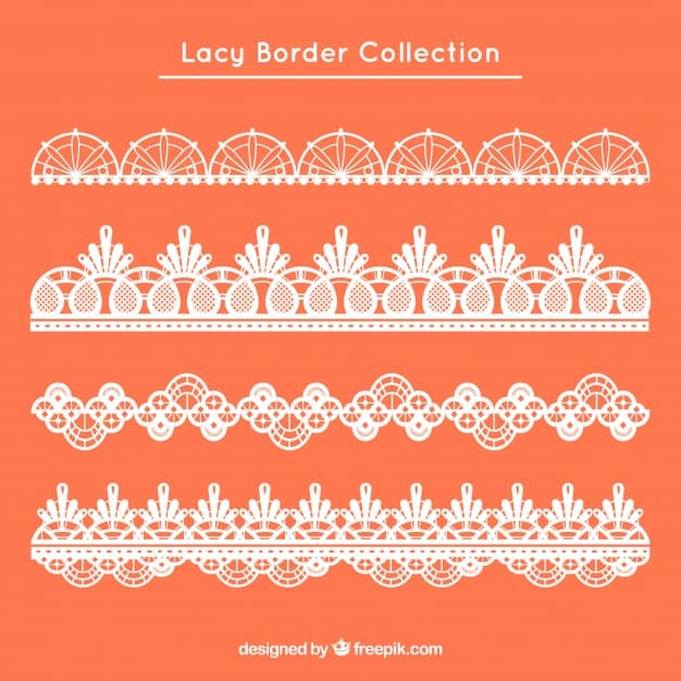 Set of four retro lace borders