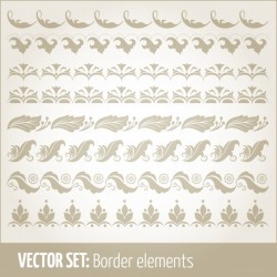 Vector set of border elements and page decoration elements
