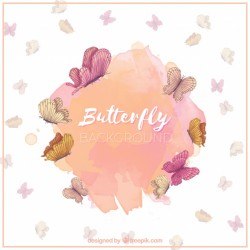 Watercolor butterflies background