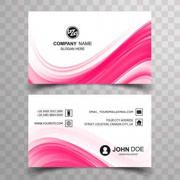 Wavy pink visiting card
