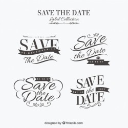 Elegant wedding labels with retro style