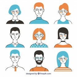 Modern avatar collection with colorful style