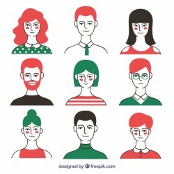 Modern pack of colorful avatars