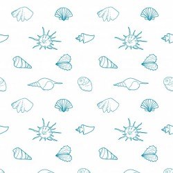 Seamless vector pattern with shells of various shapes