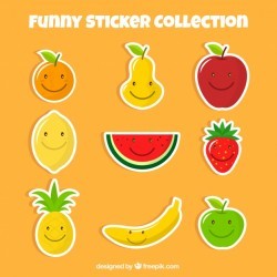 Set of nice fruit stickers