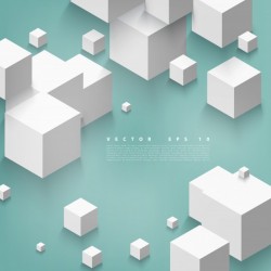 Vector Abstract geometric shape from gray cubes