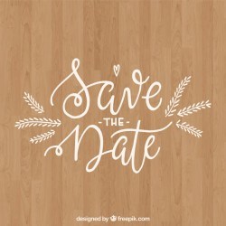 Wedding composition with wooden background