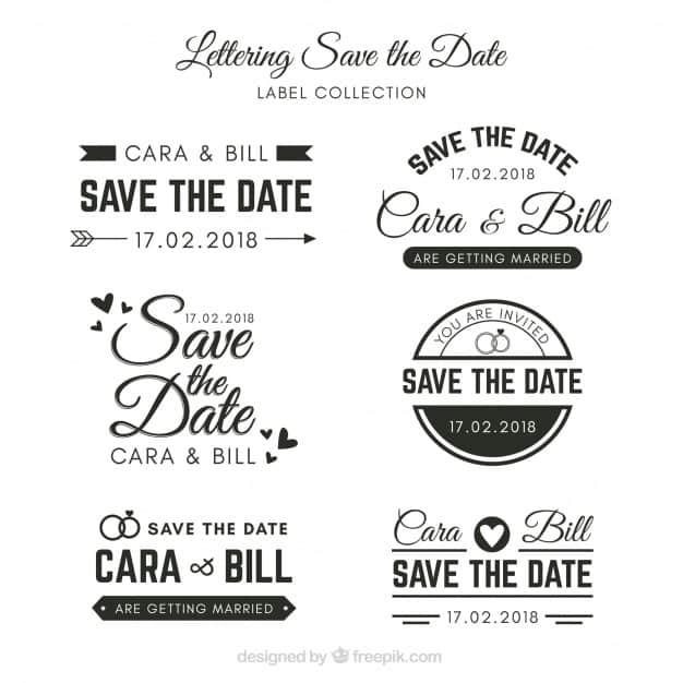 Wedding labels with elegant style png