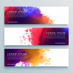 Abstract watercolor header banner design