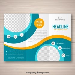 Blue and yellow wavy flyer