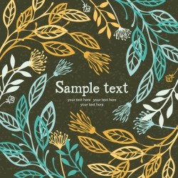 Card with blue and yellow flowers