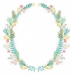 Card with frame of flowers and ferns