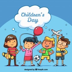 Childrens day concept with happy kids