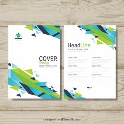 Colorful brochure with abstract shapes