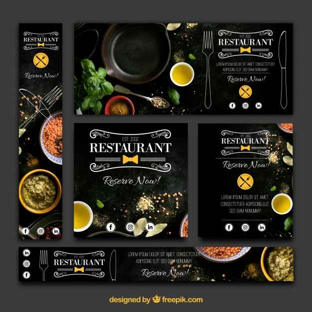 Elegant variety of restaurant banners