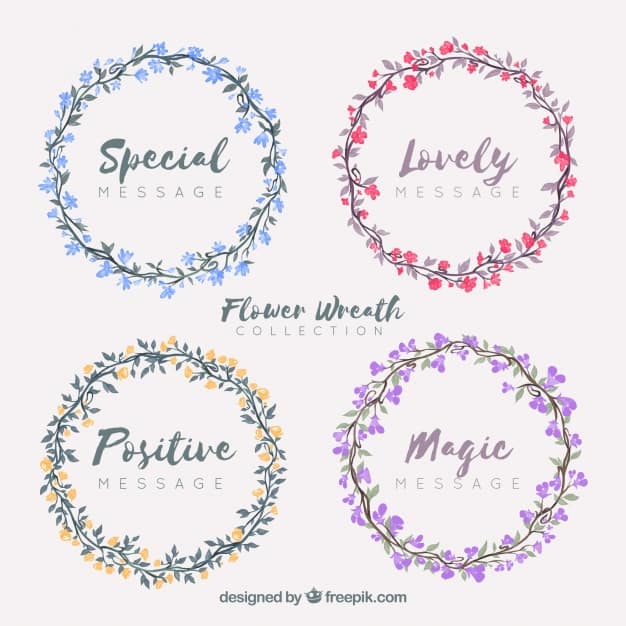 Multicolor floral wreath png
