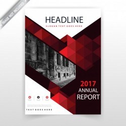 Red abstract geometric leaflet cover