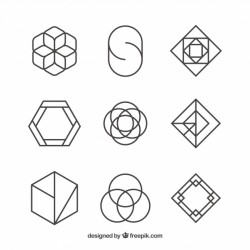 Set of logos of abstract shapes