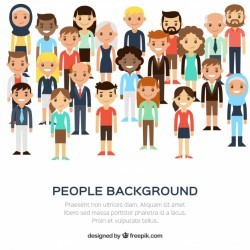 Diversity of people background in flat design
