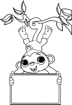 Zoo Free Sock Monkey Coloring Page