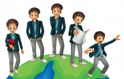 Businessman in different posts around the world