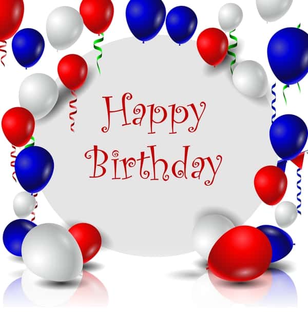 Birthday card with colored balloons and blank paper vector 03
