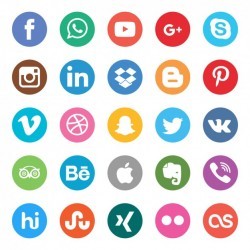 Colors social buttons set