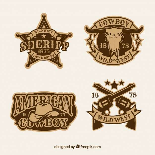 Cowboy label and badge collection