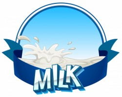 Fresh milk with text on banner