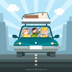 People travelling background in flat style