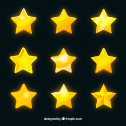 Set of shiny yellow stars