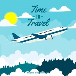 Travel background in flat style