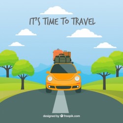 Travel background in flat style
