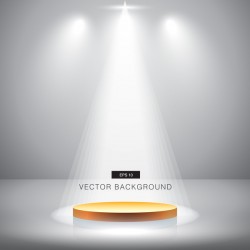 Spotlight effect background with gold podium vector 06