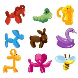 Cute balloon animal vector set 02