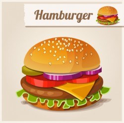 Hamburger illustration vector material