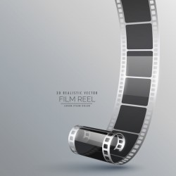 Film reel 3D realistic vector background 01