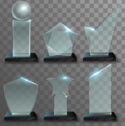 Glass awards template vectors 03