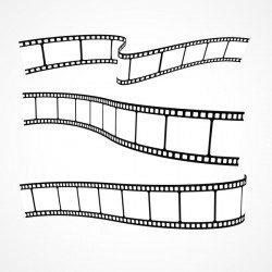 Hand drawn film reel vector 02