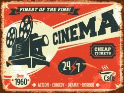 Retro cinema poster vector material 01
