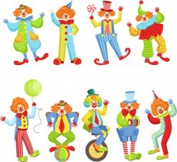Circus clown vector material set 01