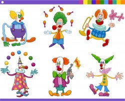 Circus clown vector material set 02