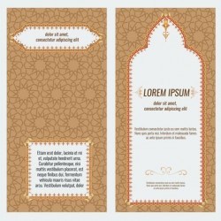 Islamic style brochure and flyer cover template vector 06