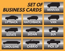 Set of business car vector material
