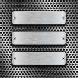 Metal banner with perforated background vector 03