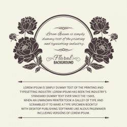 Floral frame with retro background vector material