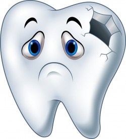 Cartoon tooth decay vector
