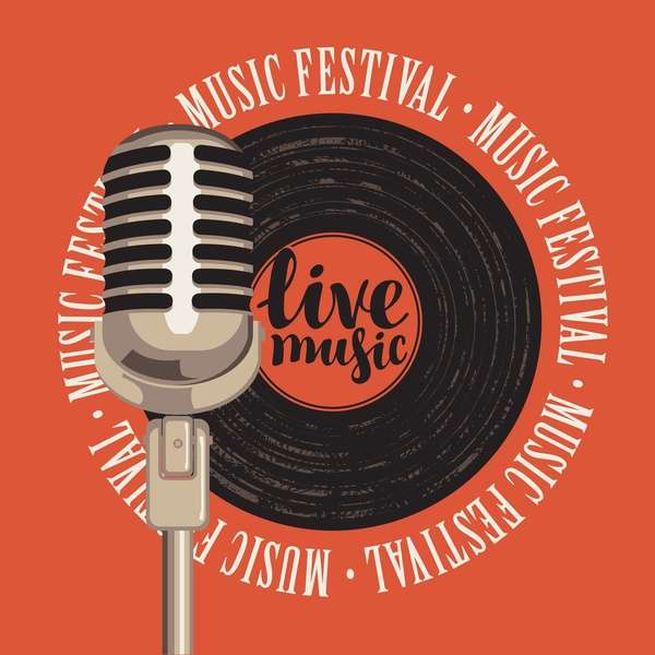 Retro vinyl record music background vector png