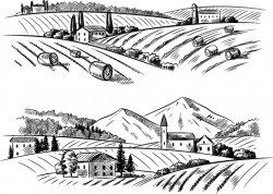 Sketch rural vector material
