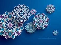 Ramadan background with paper cut flower vector 13